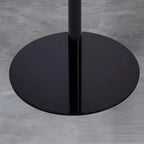 Table d'appoint ronde contemporaine sur pied en métal noir