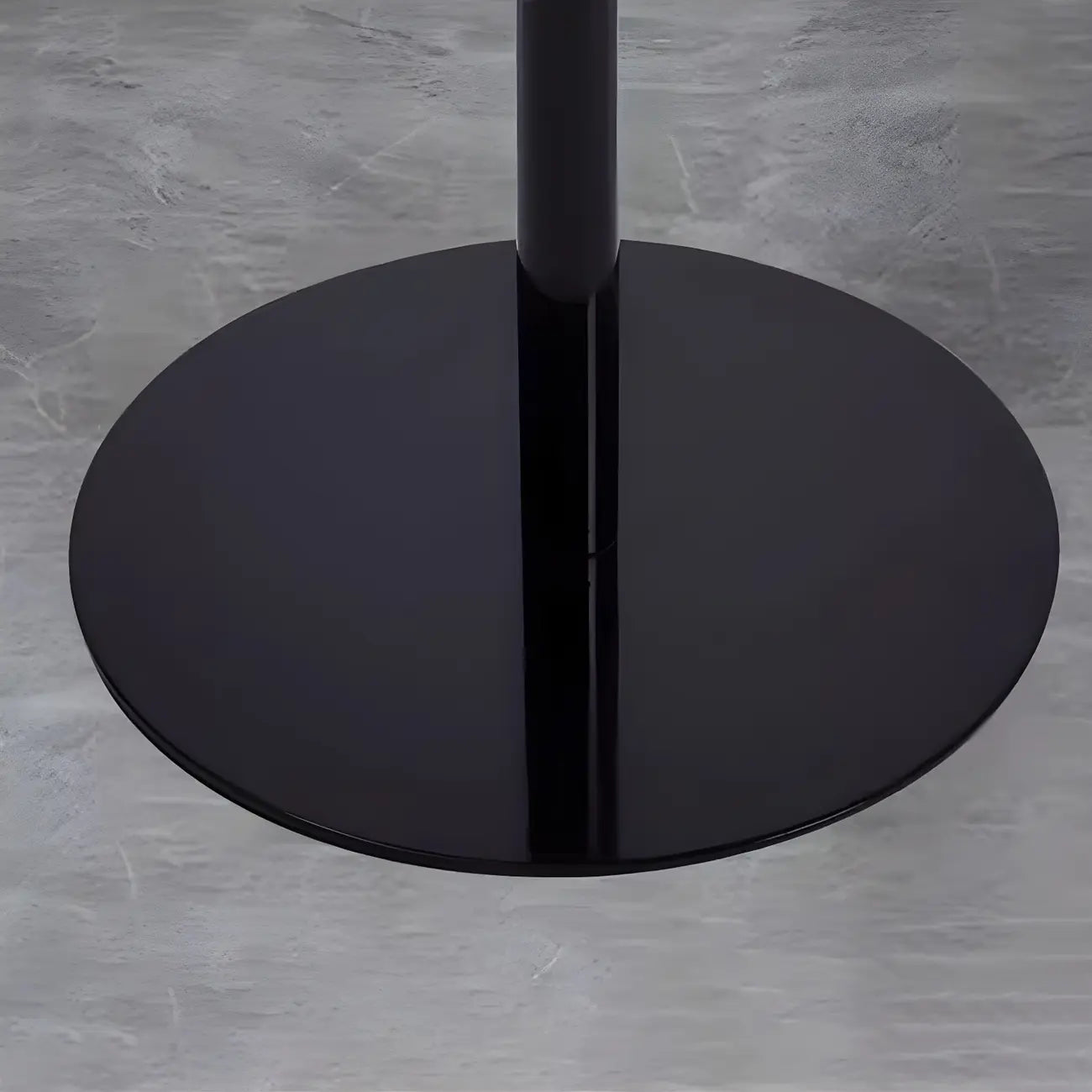 Table d'appoint ronde contemporaine sur pied en métal noir