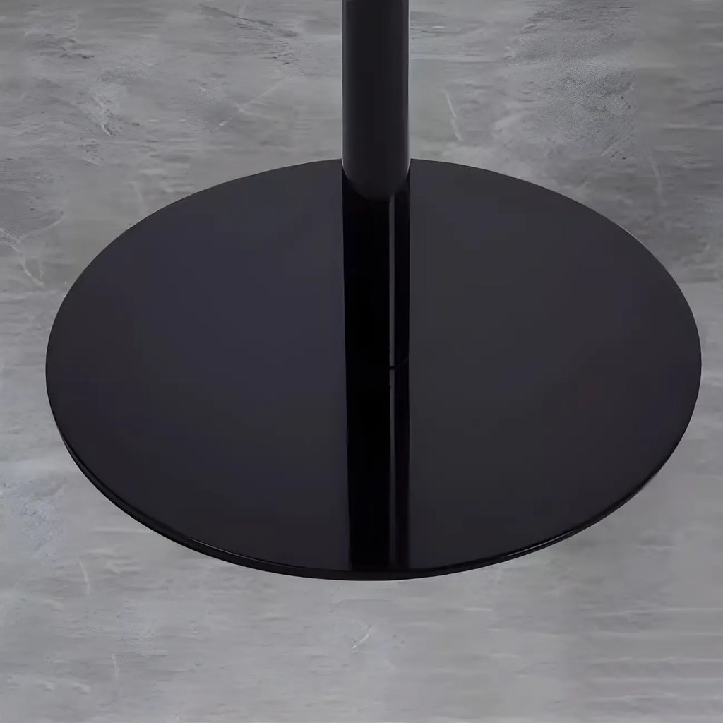 Table d'appoint ronde contemporaine sur pied en métal noir