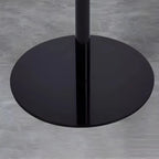 Table d'appoint ronde contemporaine sur pied en métal noir