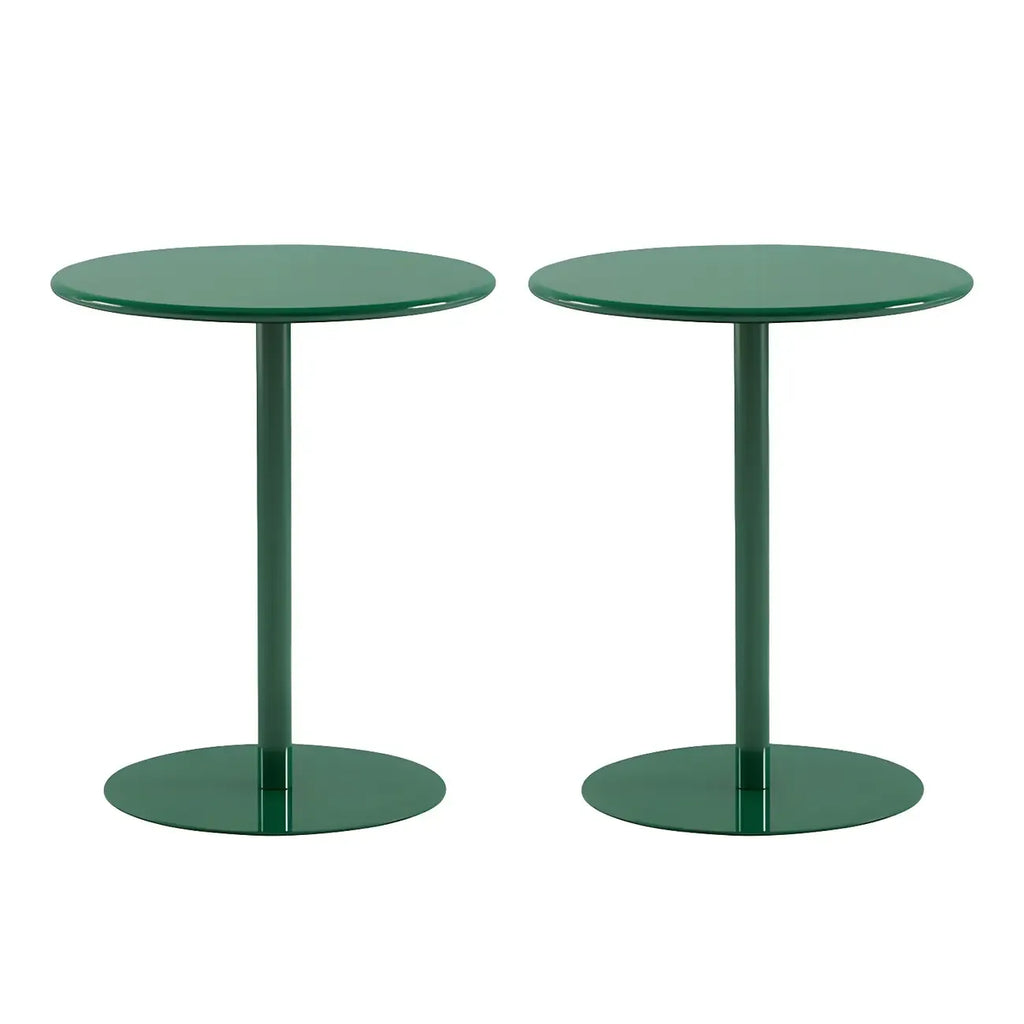 Table d'appoint ronde contemporaine sur pied en métal noir