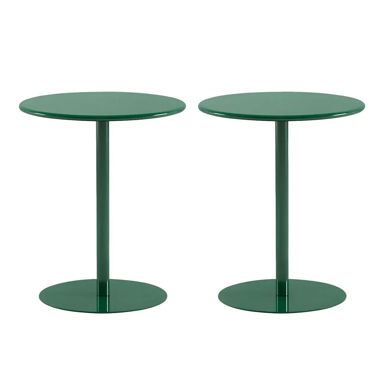 Table d'appoint ronde contemporaine sur pied en métal noir