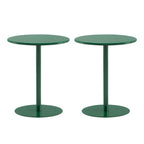 Table d'appoint ronde contemporaine sur pied en métal noir
