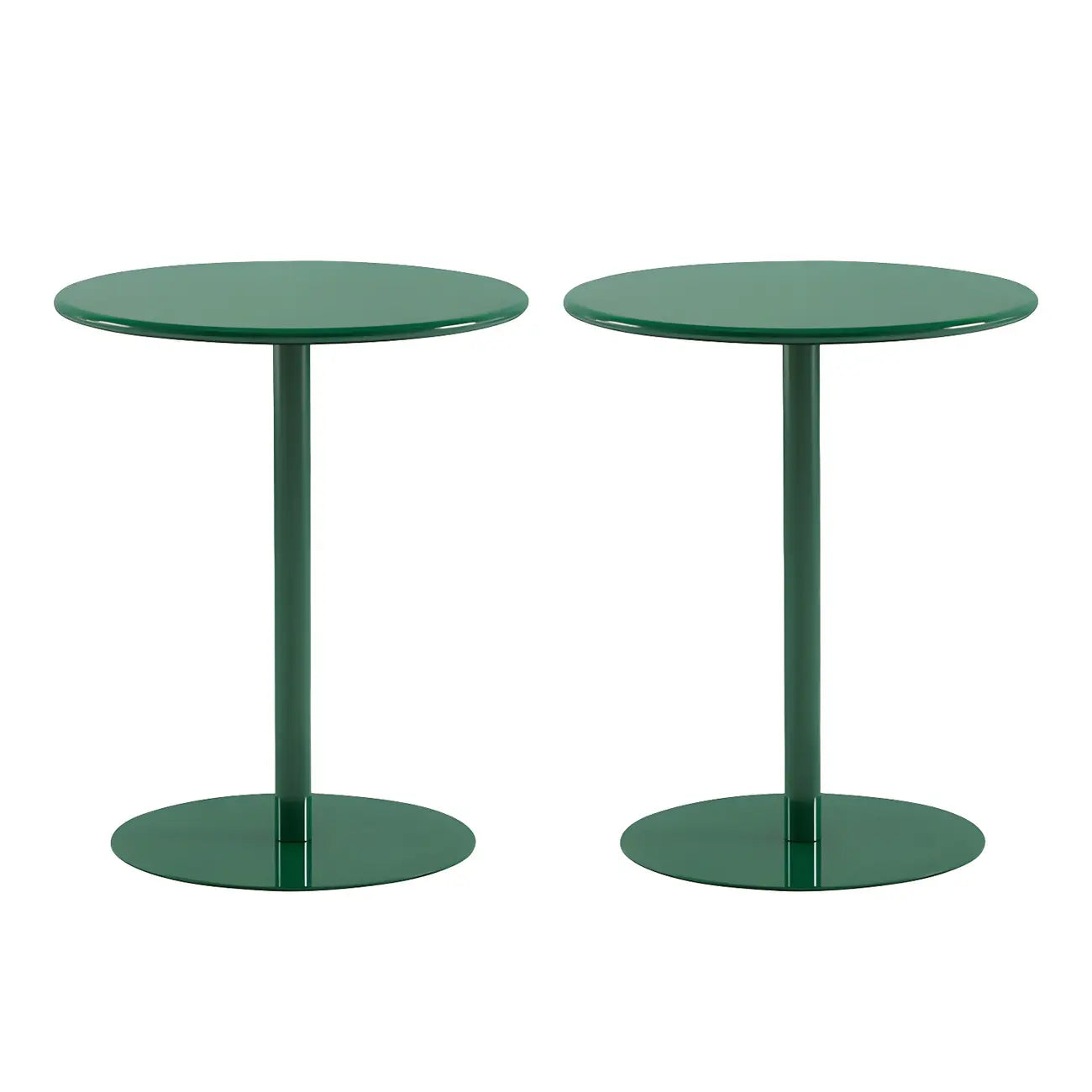 Table d'appoint ronde contemporaine sur pied en métal noir
