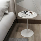 Table d'appoint ronde contemporaine sur pied en métal noir