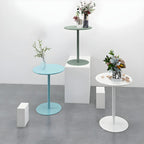 Table d'appoint ronde contemporaine sur pied en métal noir