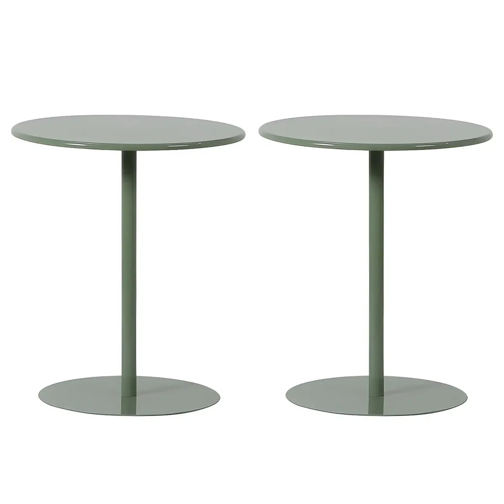 Table d'appoint ronde contemporaine sur pied en métal noir