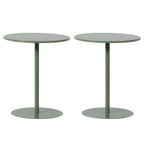 Table d'appoint ronde contemporaine sur pied en métal noir