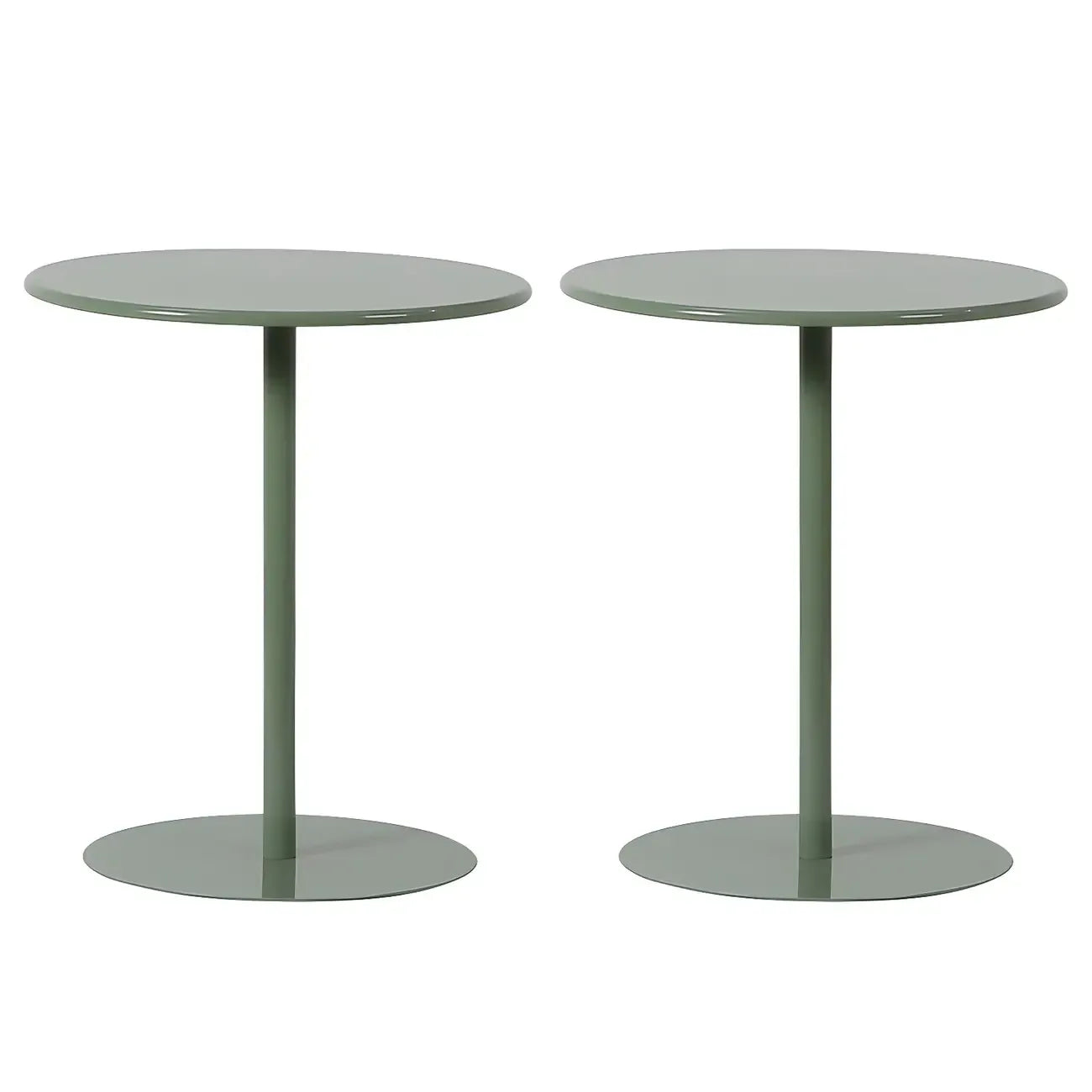 Table d'appoint ronde contemporaine sur pied en métal noir