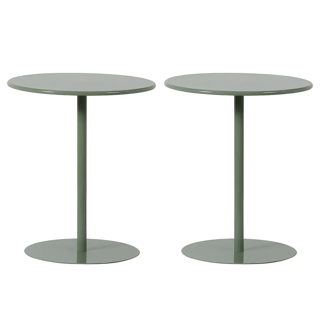 Table d'appoint ronde contemporaine sur pied en métal noir