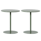 Table d'appoint ronde contemporaine sur pied en métal noir