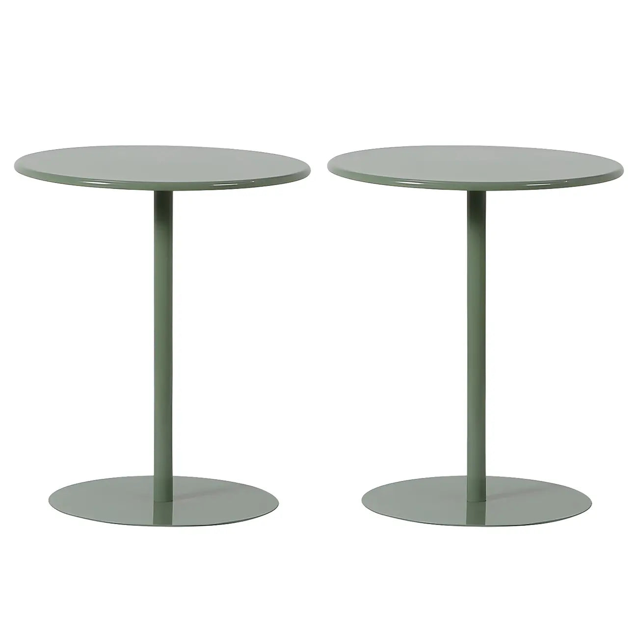 Table d'appoint ronde contemporaine sur pied en métal noir