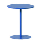 Table d'appoint ronde contemporaine sur pied en métal noir