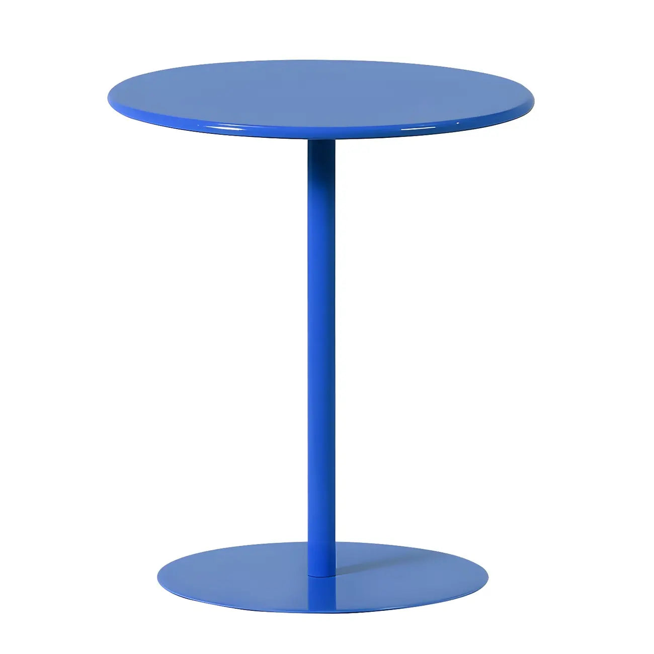 Table d'appoint ronde contemporaine sur pied en métal noir
