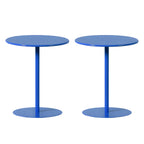 Table d'appoint ronde contemporaine sur pied en métal noir
