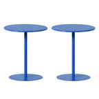 Table d'appoint ronde contemporaine sur pied en métal noir