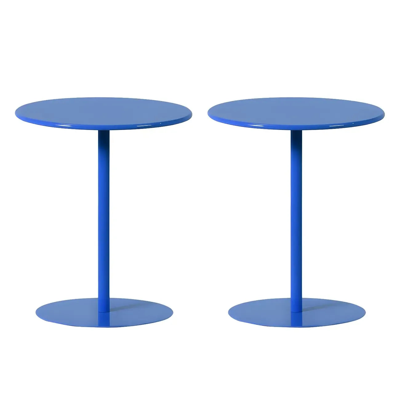 Table d'appoint ronde contemporaine sur pied en métal noir