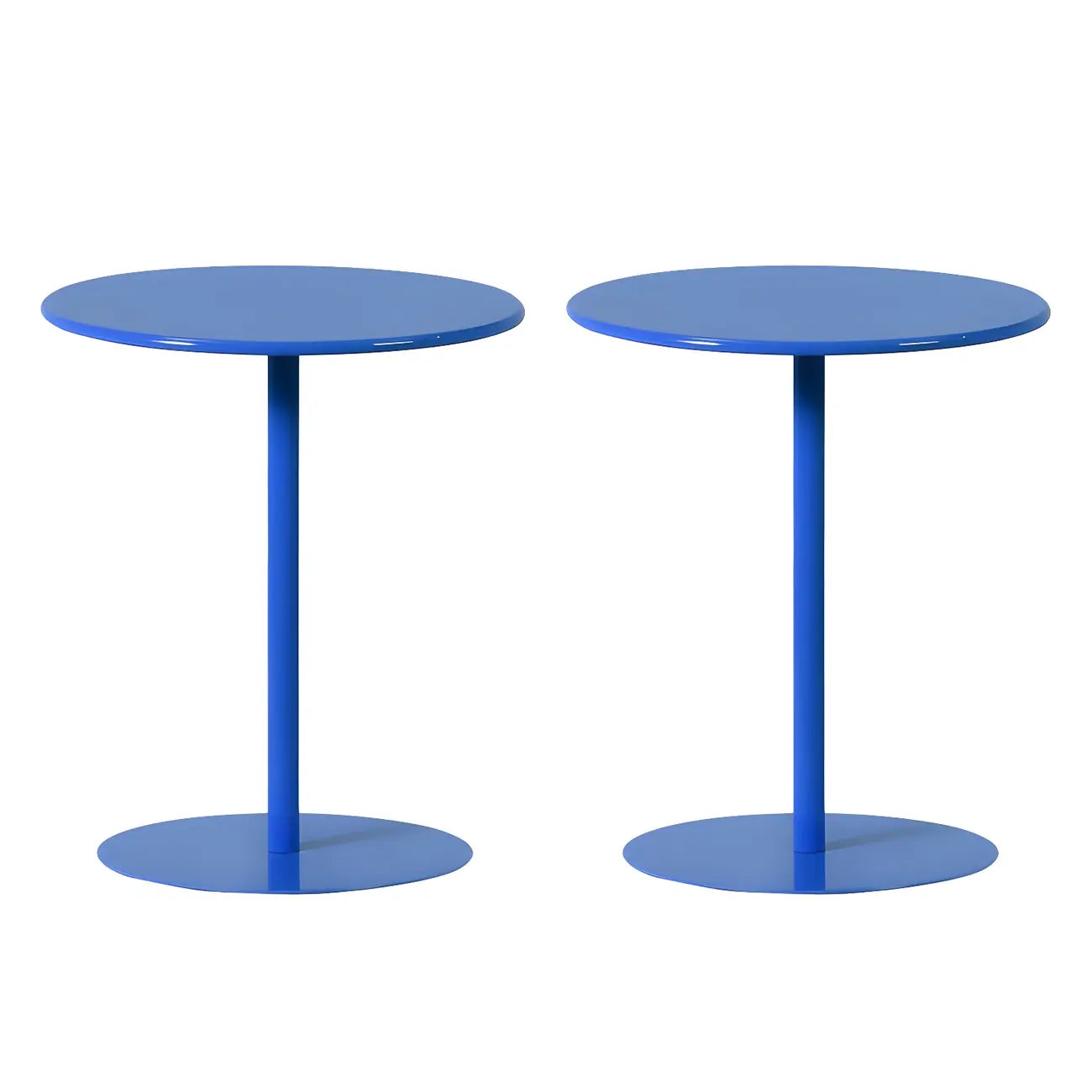 Table d'appoint ronde contemporaine sur pied en métal noir