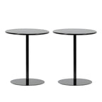 Table d'appoint ronde contemporaine sur pied en métal noir