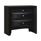 Ensemble de chambre à coucher Isabel Black 5 pièces avec rangement et 2 tables de chevet