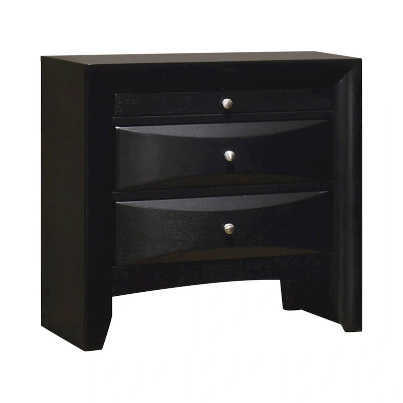 Ensemble de chambre à coucher Isabel Black 5 pièces avec rangement et 2 tables de chevet