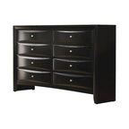 Ensemble de chambre à coucher Isabel Black 5 pièces avec rangement et 2 tables de chevet