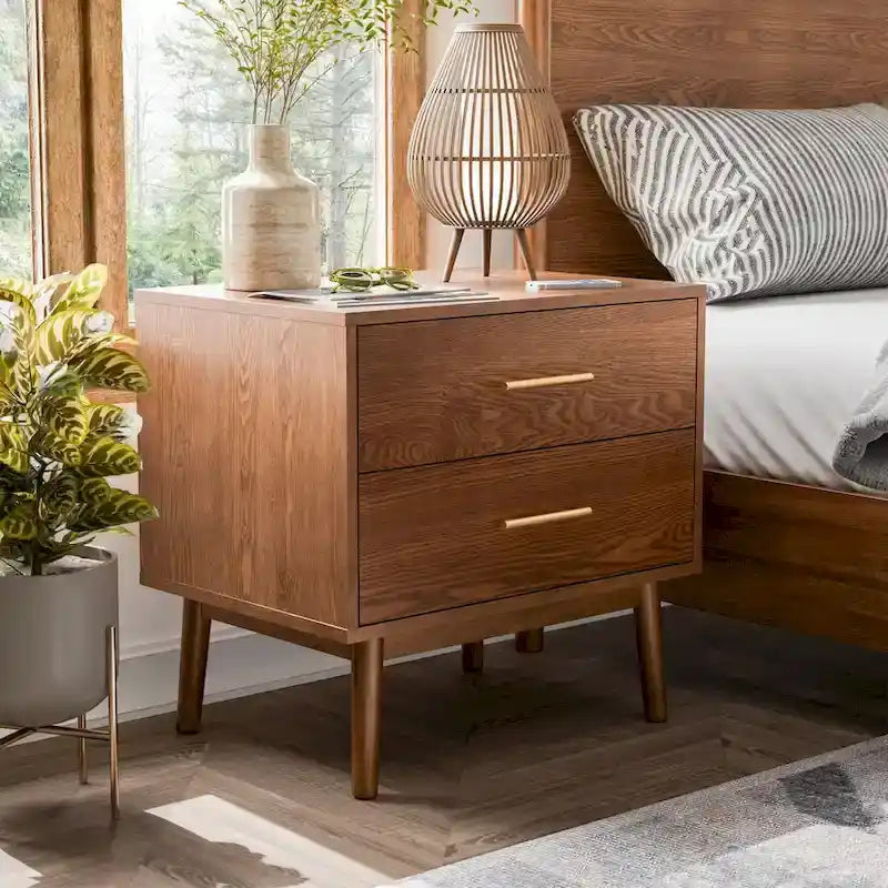 Ensemble de chambre à coucher bas à 6 pièces Beau Midcentury en bouclette, style Queen, de Furniture of America