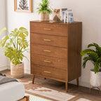 Ensemble de chambre à coucher bas à 6 pièces Beau Midcentury en bouclette, style Queen, de Furniture of America