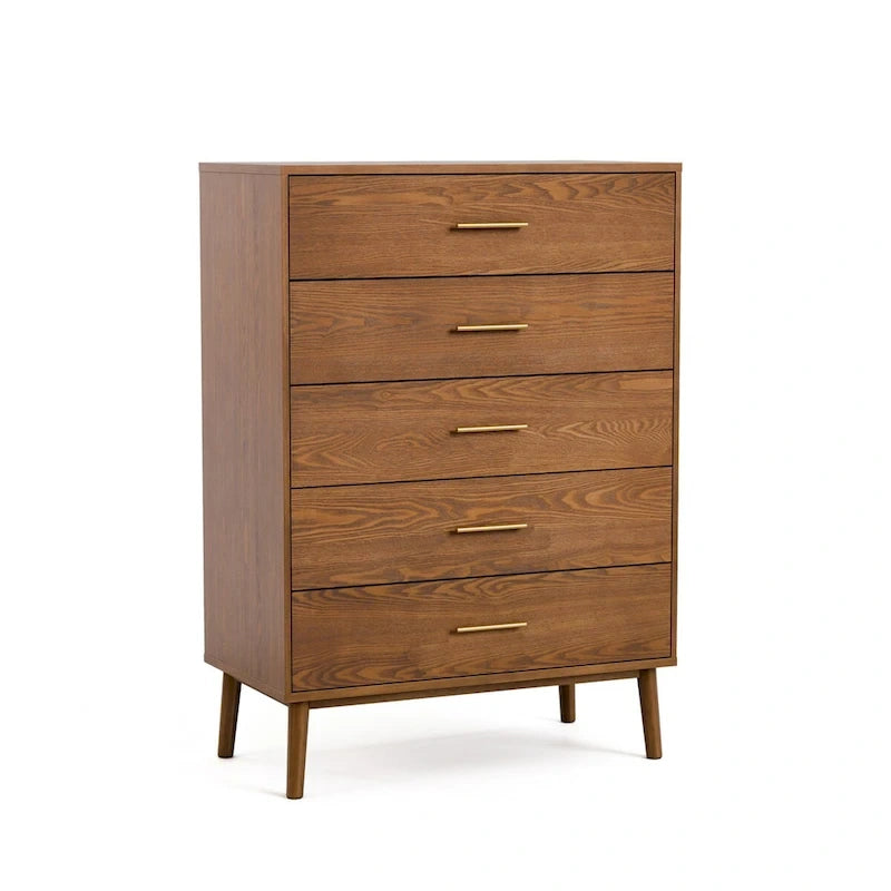 Ensemble de chambre à coucher bas à 6 pièces Beau Midcentury en bouclette, style Queen, de Furniture of America