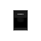 Lit plateforme noir Signature Design by Ashley Finch avec 2 tables de chevet