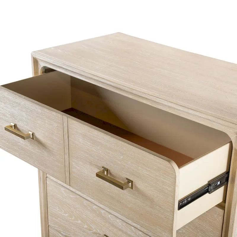 Ensemble de chambre à coucher Furniture of America Drayden Transitional en chêne massif, comprenant une commode 3 pièces et 2 tables de chevet.