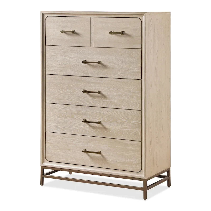 Ensemble de chambre à coucher Furniture of America Drayden Transitional en chêne massif, comprenant une commode 3 pièces et 2 tables de chevet.