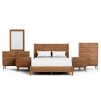Ensemble de chambre à coucher 6 pièces Beau Midcentury en noyer pour lit queen de Furniture of America