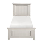 Ensemble de chambre à coucher 4 pièces finition blanche comprenant lit, table de chevet, commode et miroir