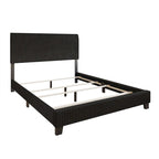 Ensemble de chambre à coucher CraftPorch en velours côtelé noir 4 pièces, style moderne du milieu du siècle, avec meubles marron