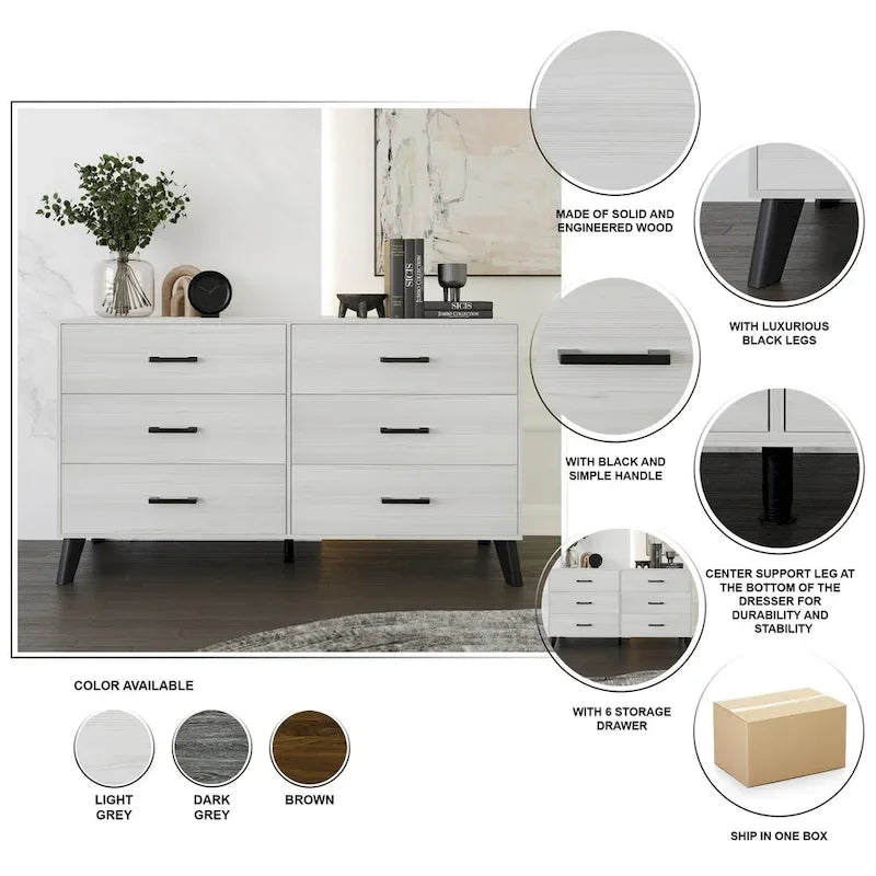 Ensemble de chambre à coucher CraftPorch en velours côtelé noir 4 pièces, style moderne du milieu du siècle, avec meubles marron