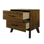 Ensemble de chambre à coucher CraftPorch en velours côtelé noir 4 pièces, style moderne du milieu du siècle, avec meubles marron