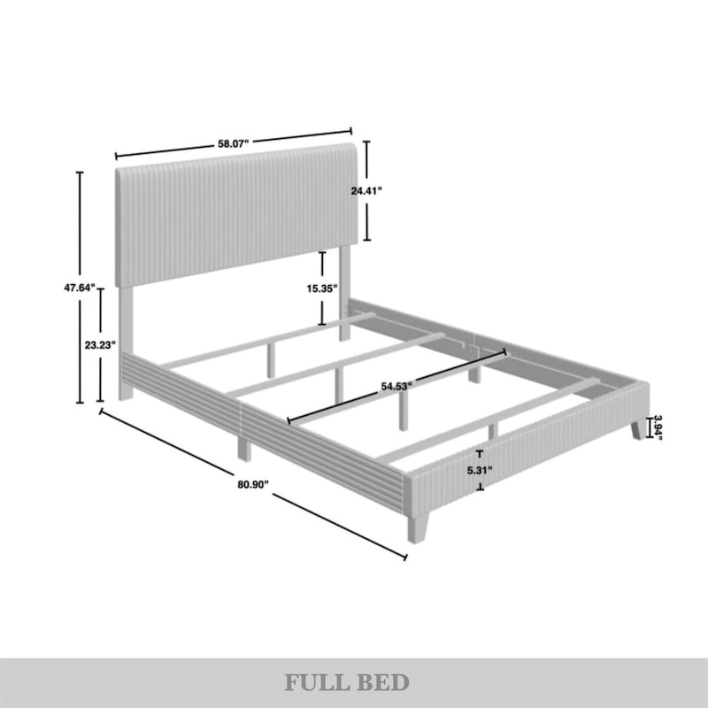 Ensemble de chambre à coucher CraftPorch en velours côtelé noir 4 pièces, style moderne du milieu du siècle, avec meubles marron