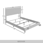 Ensemble de chambre à coucher CraftPorch en velours côtelé noir 4 pièces, style moderne du milieu du siècle, avec meubles marron