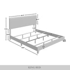 Ensemble de chambre à coucher CraftPorch en velours côtelé noir 4 pièces, style moderne du milieu du siècle, avec meubles marron