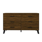 Ensemble de chambre à coucher CraftPorch en velours côtelé noir 4 pièces, style moderne du milieu du siècle, avec meubles marron