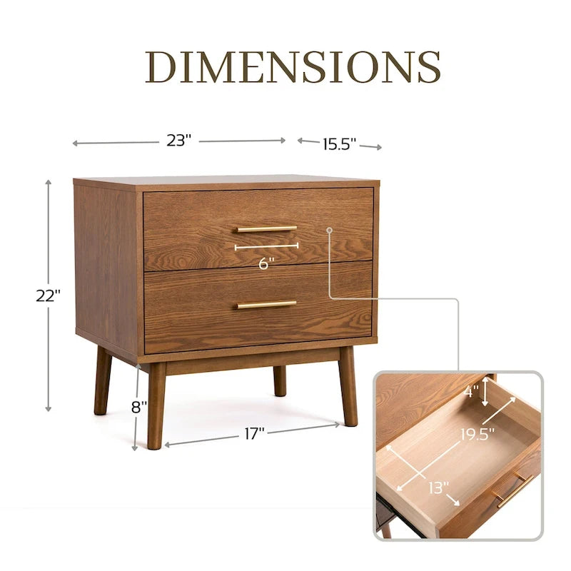 Ensemble de chambre à coucher 5 pièces Beau Midcentury en noyer, style bas, pour lit queen de Furniture of America