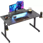 Bestier Bureau de Gamer 42 Petit Bureau d'Ordinateur pour Bureau à Domicile avec Lumières LED et Support de Moniteur