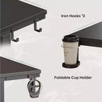Bestier Bureau de Gamer 42 Petit Bureau d'Ordinateur pour Bureau à Domicile avec Lumières LED et Support de Moniteur