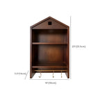 Vitrine flottante en bois à 2 étagères en forme de maison classique