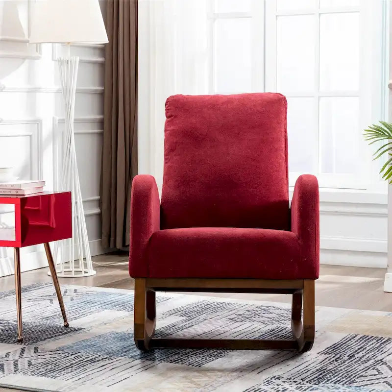 Un salon moderne avec un fauteuil à bascule confortable