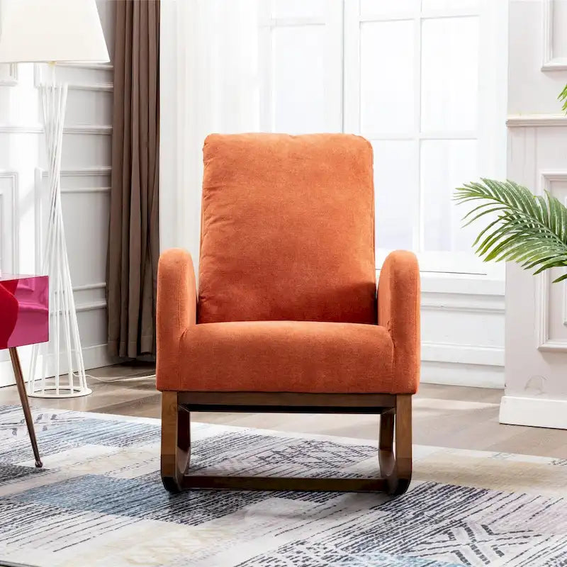 Un salon moderne avec un fauteuil à bascule confortable