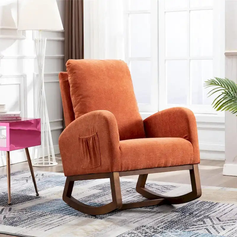 Un salon moderne avec un fauteuil à bascule confortable