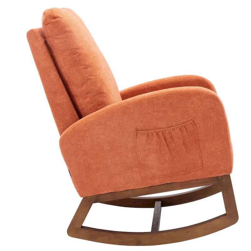Un salon moderne avec un fauteuil à bascule confortable