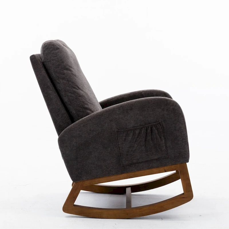 Un salon moderne avec un fauteuil à bascule confortable